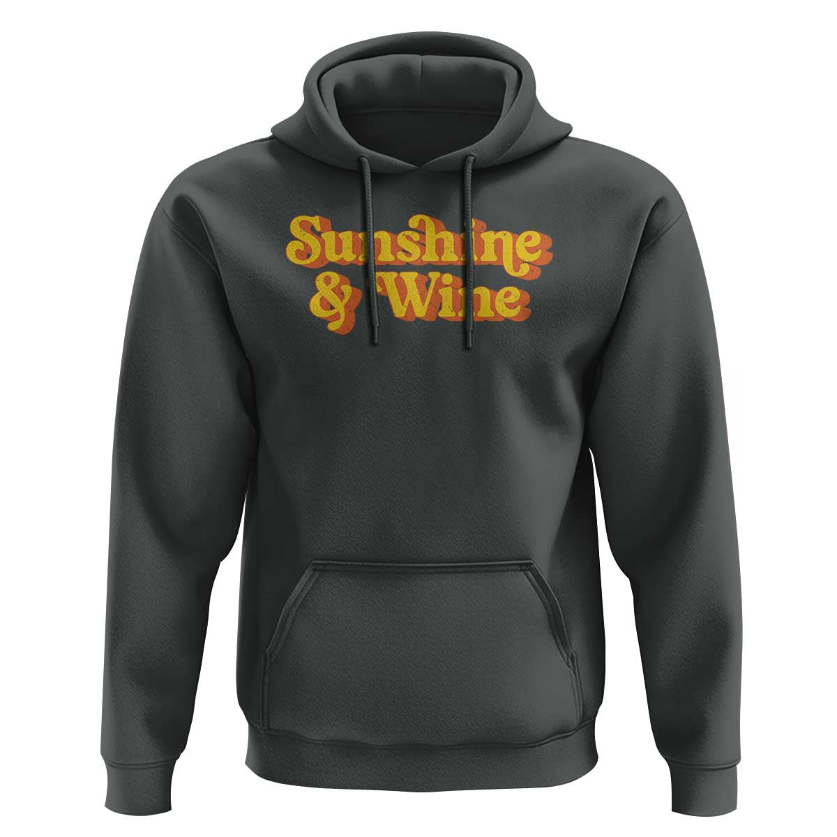 Funny Drinking Hoodie Sunshine & Wine Retro Drinking Summer Vintage 70's