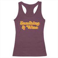 Funny Drinking Racerback Tank Top Sunshine & Wine Retro Drinking Summer Vintage 70's
