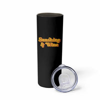 Funny Drinking Skinny Tumbler Sunshine & Wine Retro Drinking Summer Vintage 70's