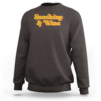 Funny Drinking Sweatshirt Sunshine & Wine Retro Drinking Summer Vintage 70's
