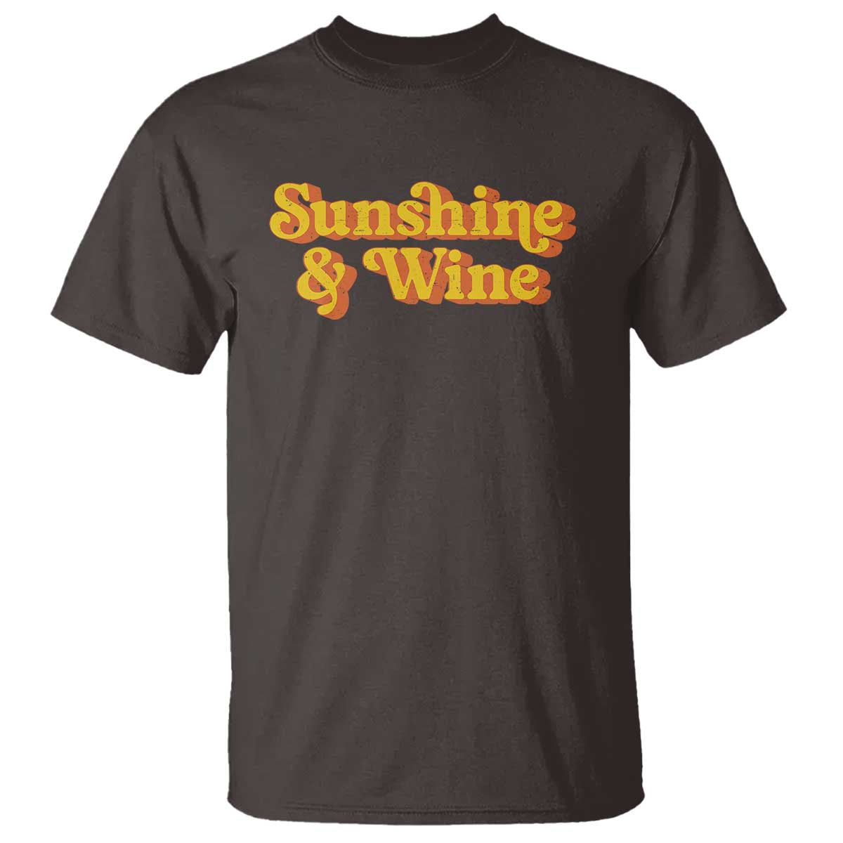 Funny Drinking T Shirt Sunshine & Wine Retro Drinking Summer Vintage 70's