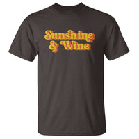 Funny Drinking T Shirt Sunshine & Wine Retro Drinking Summer Vintage 70's