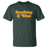Funny Drinking T Shirt Sunshine & Wine Retro Drinking Summer Vintage 70's