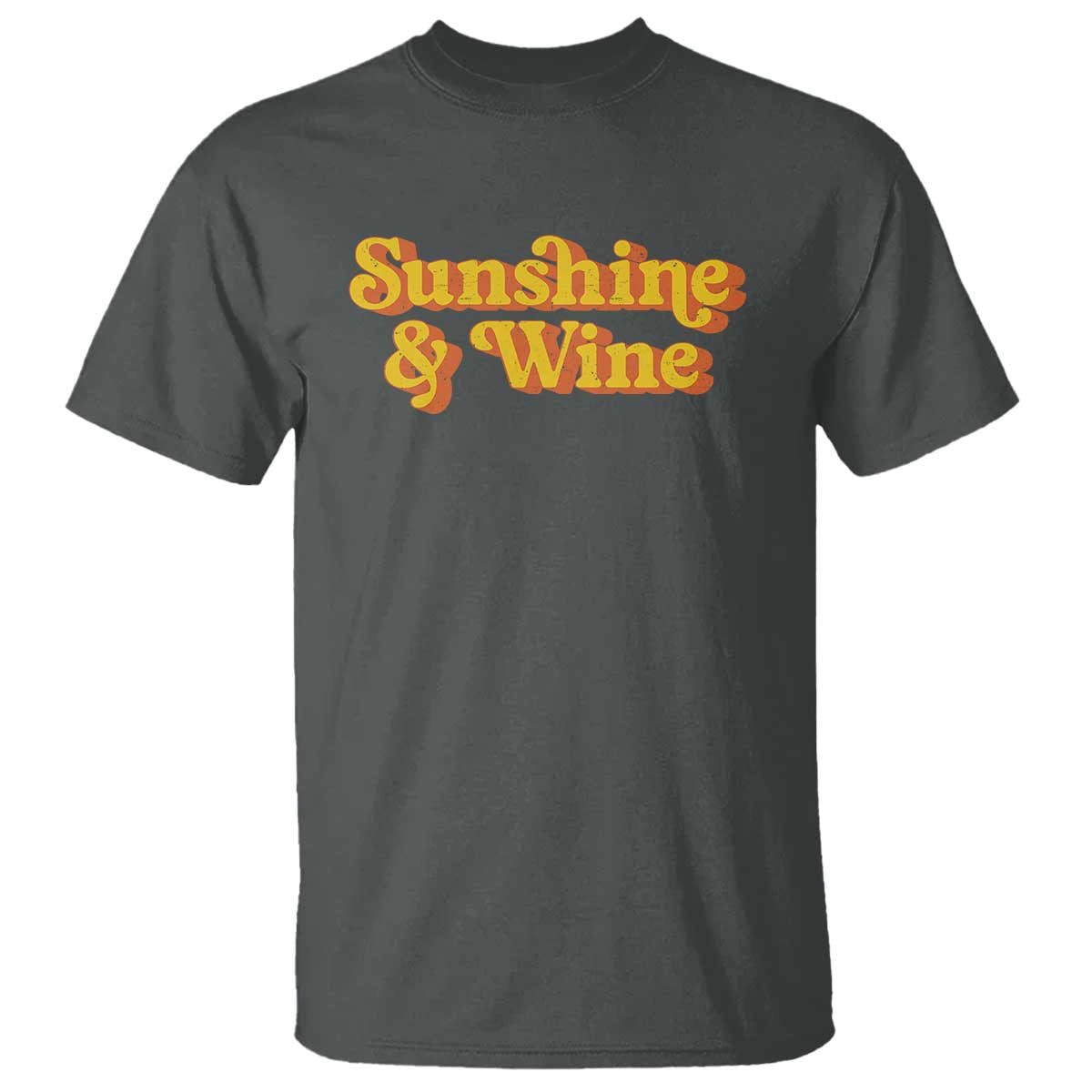 Funny Drinking T Shirt Sunshine & Wine Retro Drinking Summer Vintage 70's