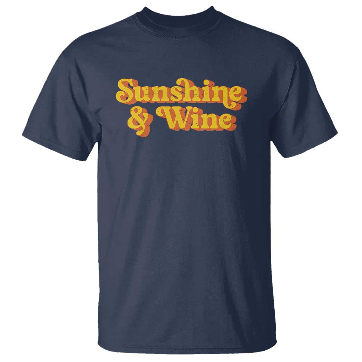 Funny Drinking T Shirt Sunshine & Wine Retro Drinking Summer Vintage 70's