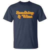 Funny Drinking T Shirt Sunshine & Wine Retro Drinking Summer Vintage 70's