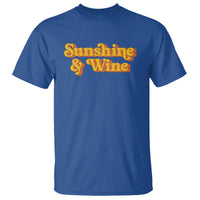 Funny Drinking T Shirt Sunshine & Wine Retro Drinking Summer Vintage 70's