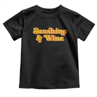 Funny Drinking Toddler T Shirt Sunshine & Wine Retro Drinking Summer Vintage 70's