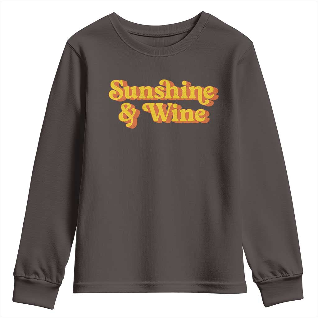Funny Drinking Youth Sweatshirt Sunshine & Wine Retro Drinking Summer Vintage 70's