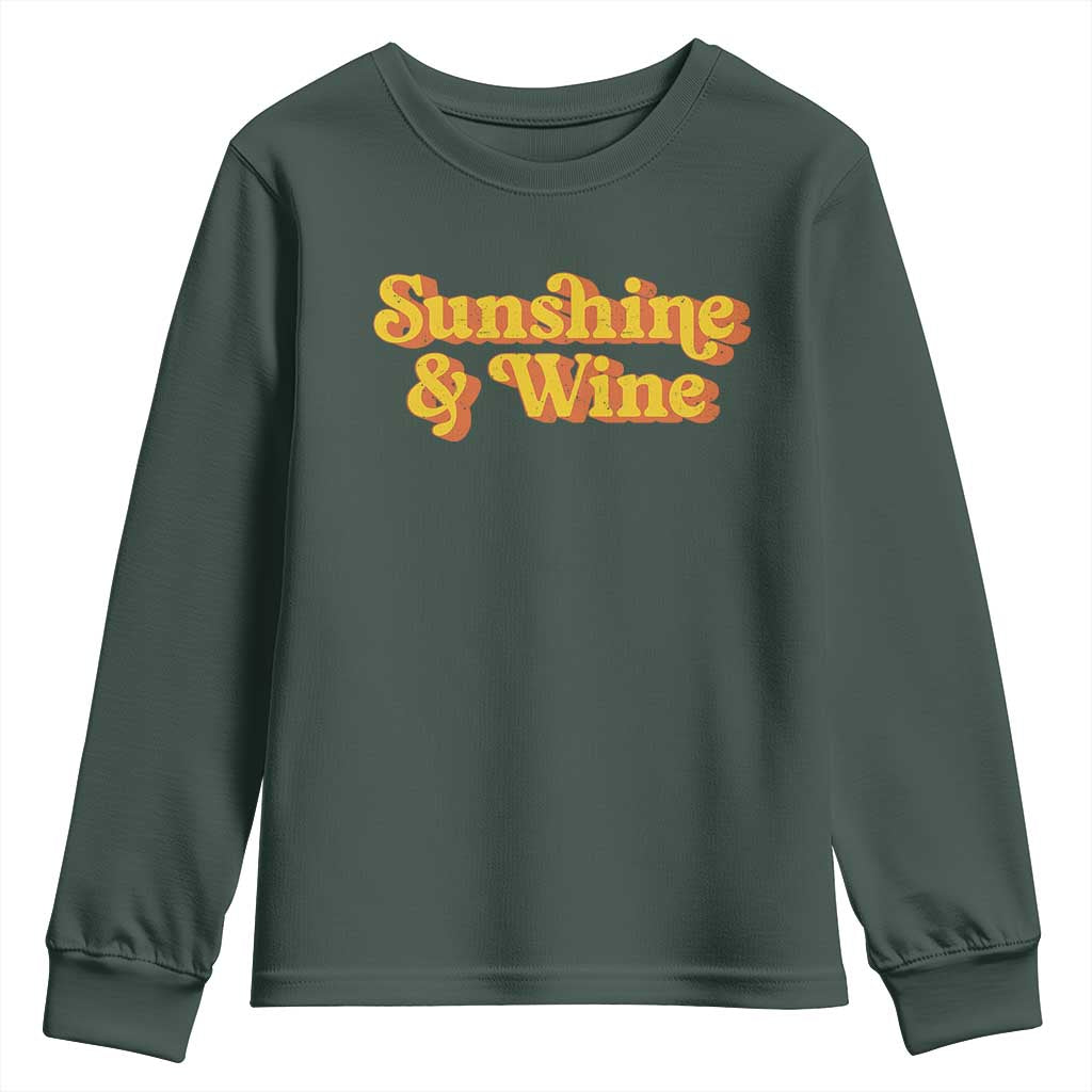 Funny Drinking Youth Sweatshirt Sunshine & Wine Retro Drinking Summer Vintage 70's