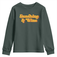 Funny Drinking Youth Sweatshirt Sunshine & Wine Retro Drinking Summer Vintage 70's