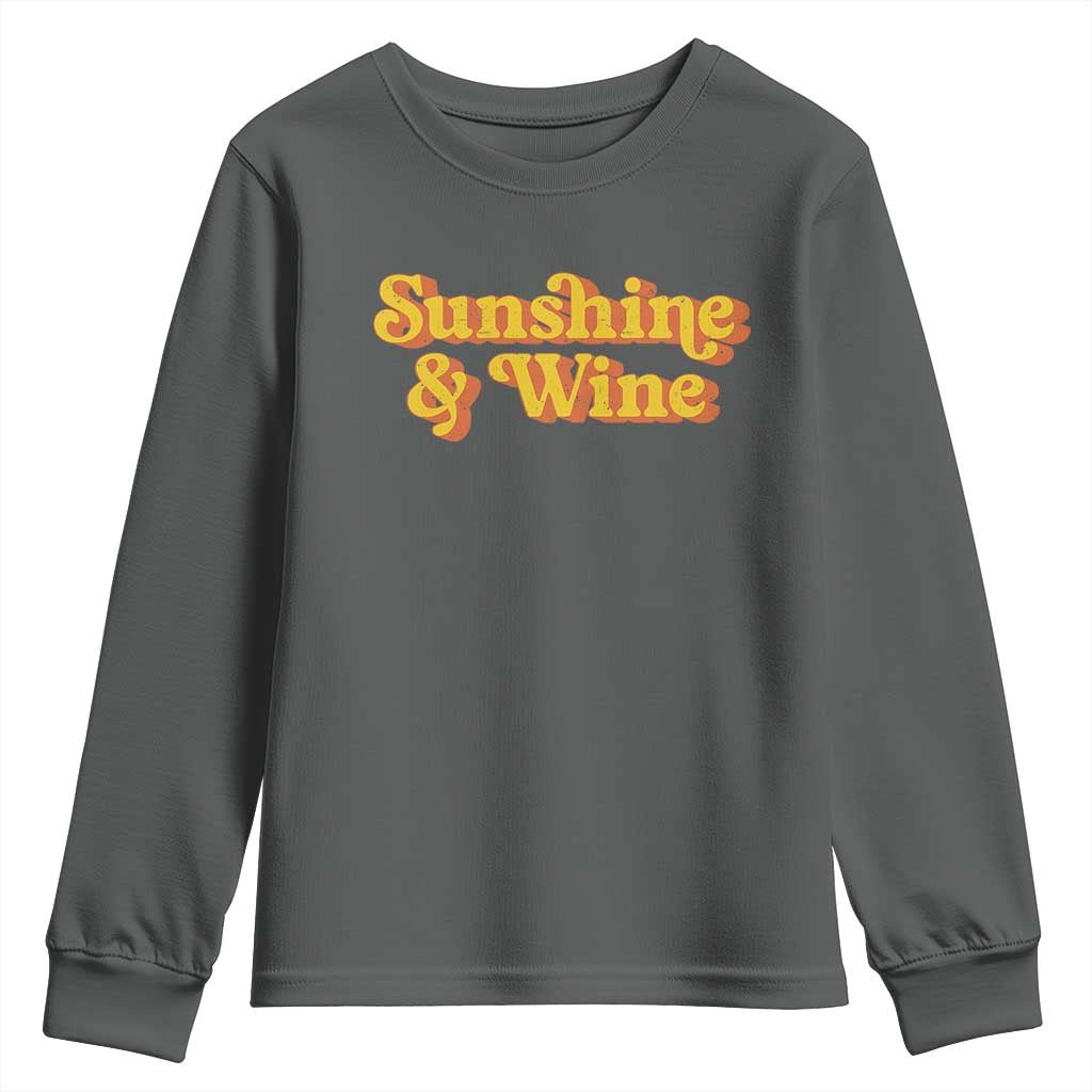 Funny Drinking Youth Sweatshirt Sunshine & Wine Retro Drinking Summer Vintage 70's