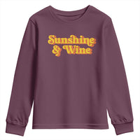 Funny Drinking Youth Sweatshirt Sunshine & Wine Retro Drinking Summer Vintage 70's