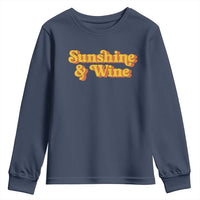 Funny Drinking Youth Sweatshirt Sunshine & Wine Retro Drinking Summer Vintage 70's