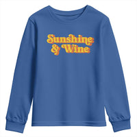 Funny Drinking Youth Sweatshirt Sunshine & Wine Retro Drinking Summer Vintage 70's