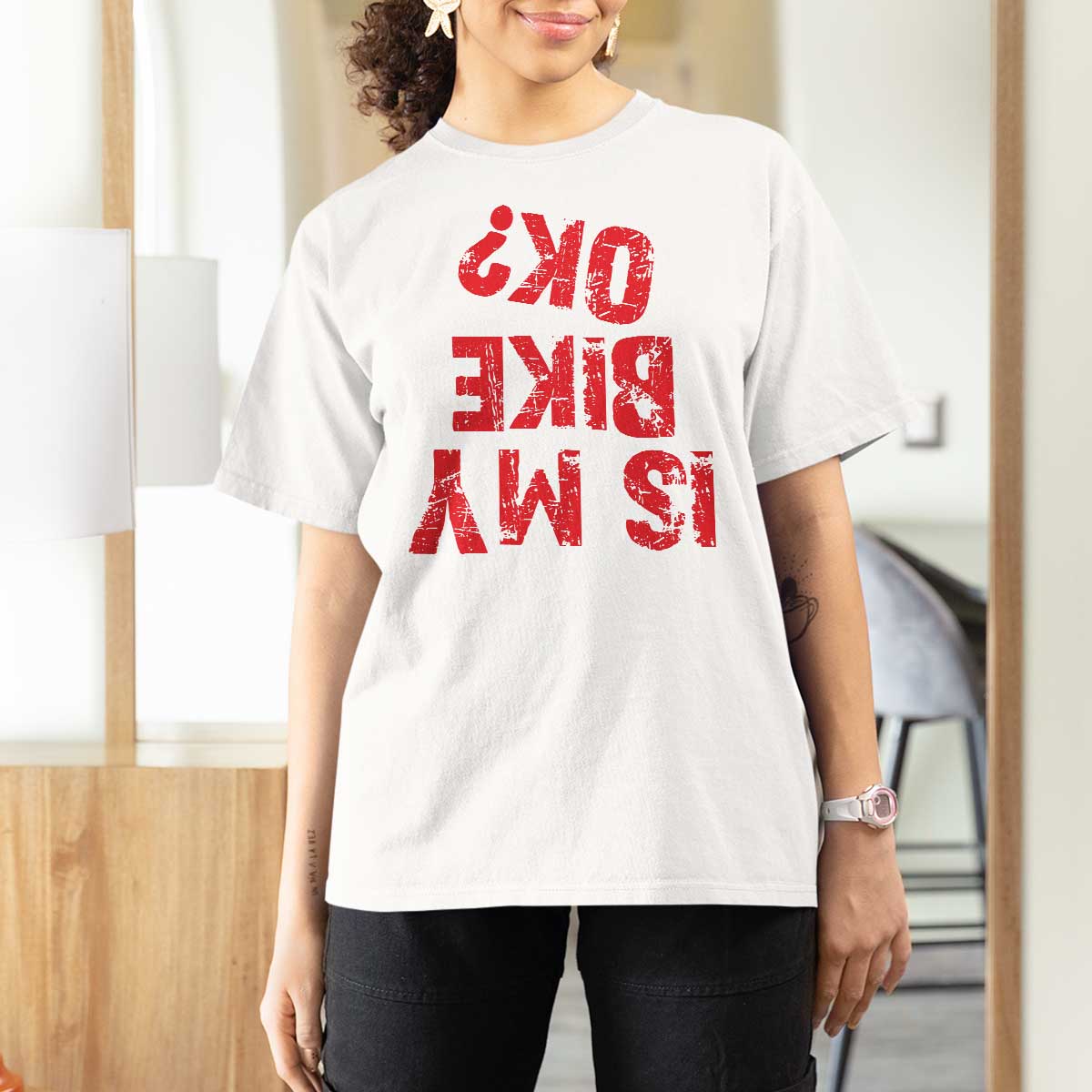 Is My Bike OK? Funny Motorcycle Dirt Bike Biker T Shirt For Women Funny Mountain Biking Biker Cycling