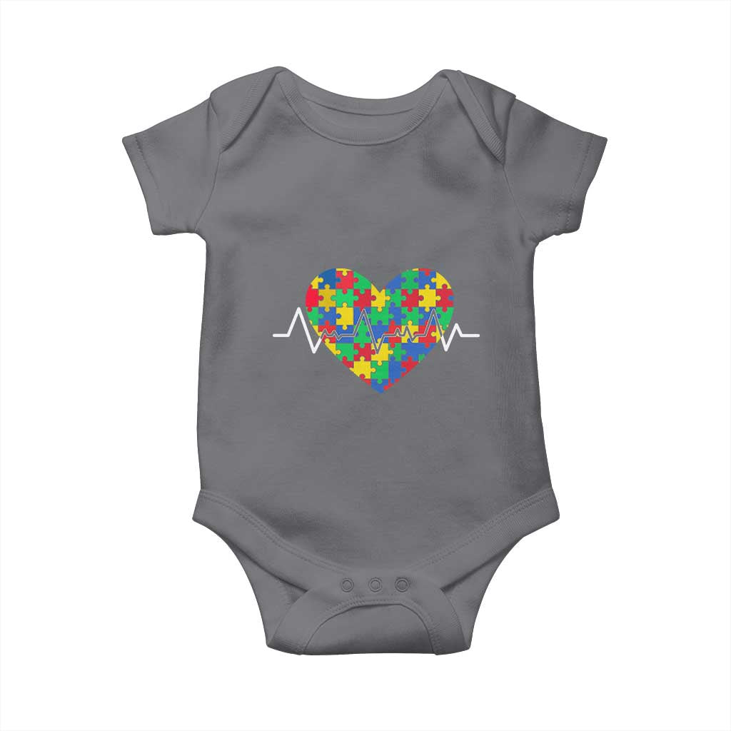 Autism Awareness Love Heart Puzzle Acceptance Baby Onesie