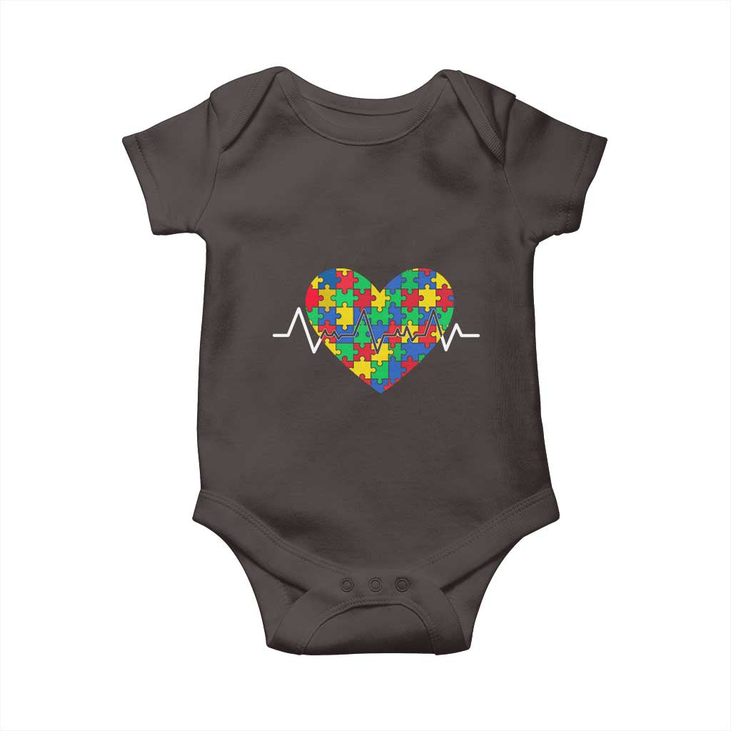 Autism Awareness Love Heart Puzzle Acceptance Baby Onesie