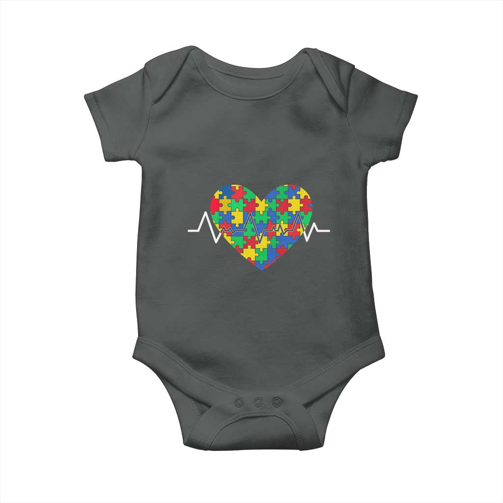Autism Awareness Love Heart Puzzle Acceptance Baby Onesie