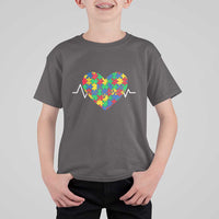 Autism Awareness Love Heart Puzzle Acceptance T Shirt For Kid