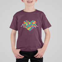 Autism Awareness Love Heart Puzzle Acceptance T Shirt For Kid