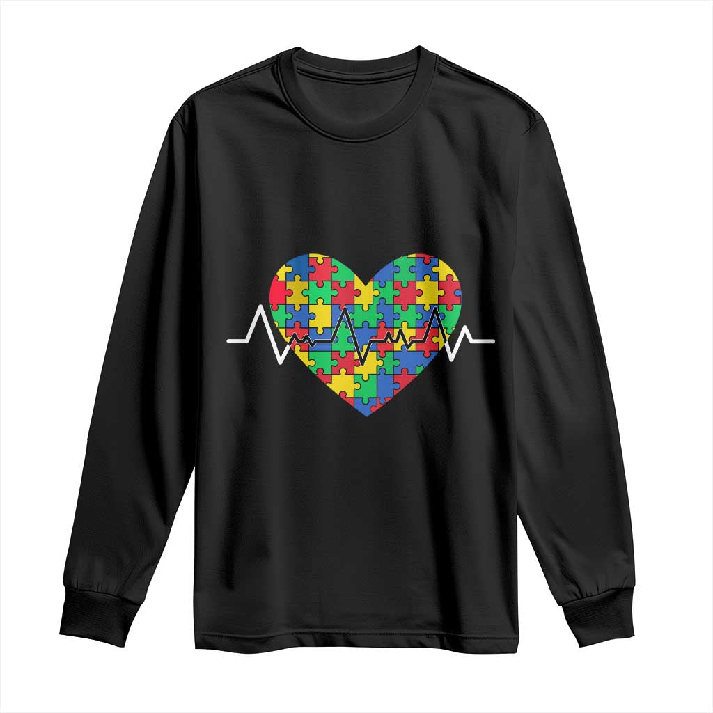 Autism Awareness Love Heart Puzzle Acceptance Long Sleeve Shirt