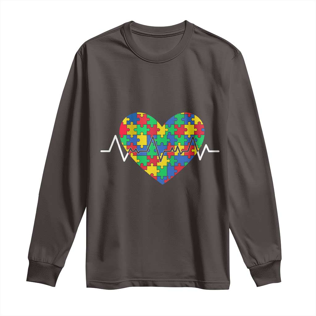 Autism Awareness Love Heart Puzzle Acceptance Long Sleeve Shirt