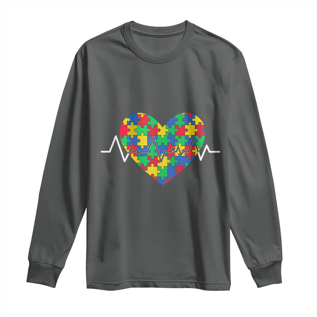 Autism Awareness Love Heart Puzzle Acceptance Long Sleeve Shirt