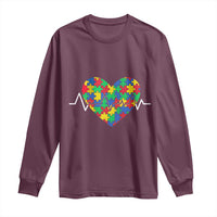 Autism Awareness Love Heart Puzzle Acceptance Long Sleeve Shirt