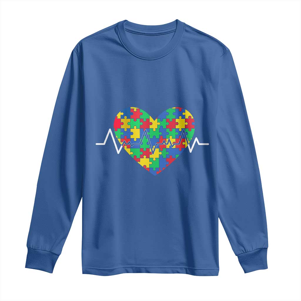 Autism Awareness Love Heart Puzzle Acceptance Long Sleeve Shirt