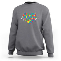 Autism Awareness Love Heart Puzzle Acceptance Sweatshirt