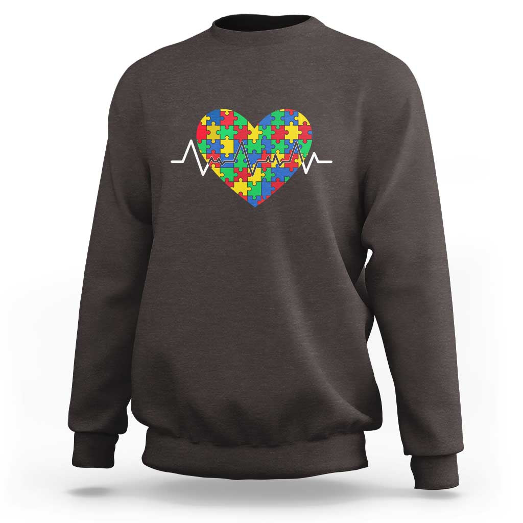 Autism Awareness Love Heart Puzzle Acceptance Sweatshirt