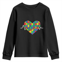 Autism Awareness Love Heart Puzzle Acceptance Youth Sweatshirt