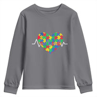 Autism Awareness Love Heart Puzzle Acceptance Youth Sweatshirt
