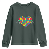 Autism Awareness Love Heart Puzzle Acceptance Youth Sweatshirt