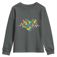 Autism Awareness Love Heart Puzzle Acceptance Youth Sweatshirt