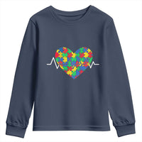 Autism Awareness Love Heart Puzzle Acceptance Youth Sweatshirt