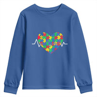 Autism Awareness Love Heart Puzzle Acceptance Youth Sweatshirt