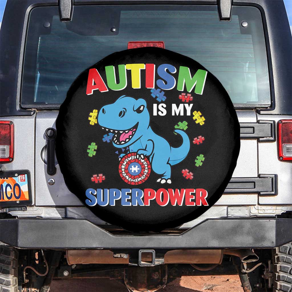 Autism Awareness Is My Superpower Spare Tire Cover Cute Dinosaur Dino Kids Boys