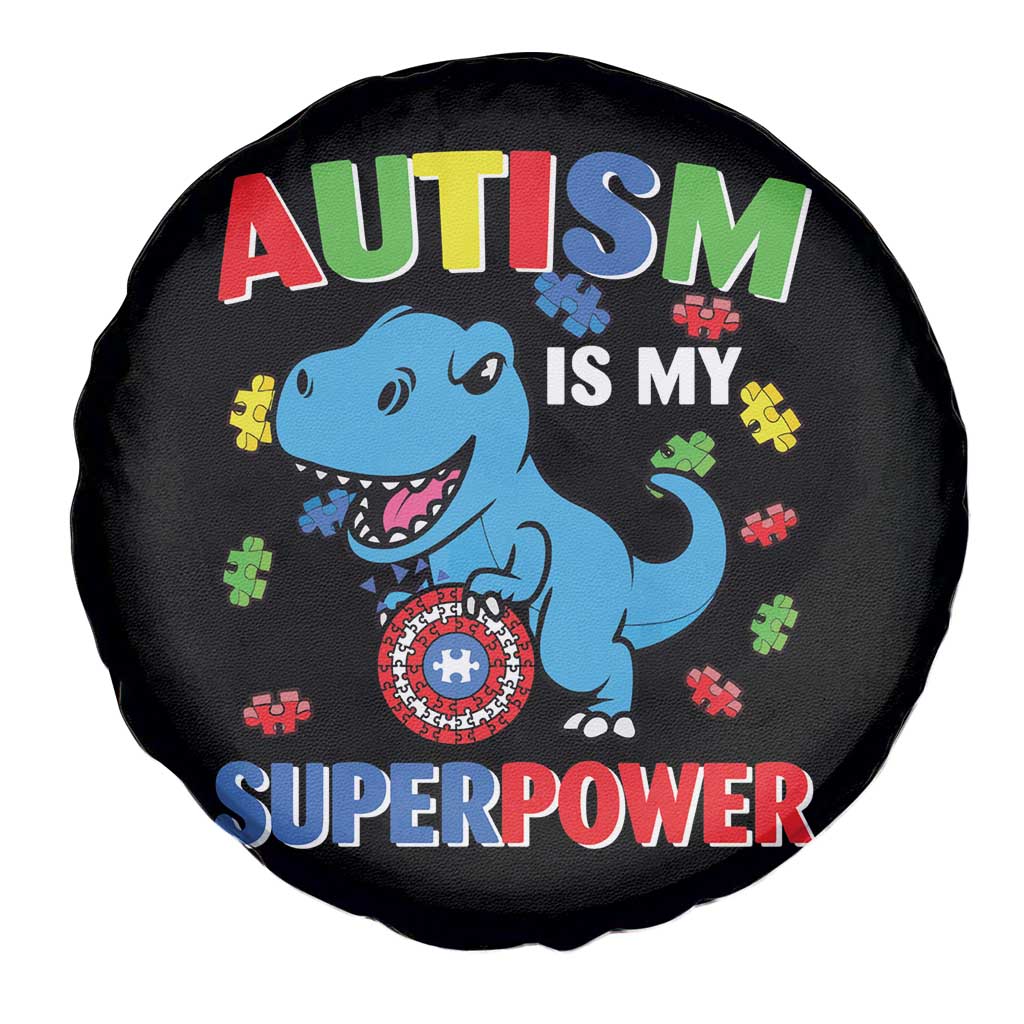 Autism Awareness Is My Superpower Spare Tire Cover Cute Dinosaur Dino Kids Boys