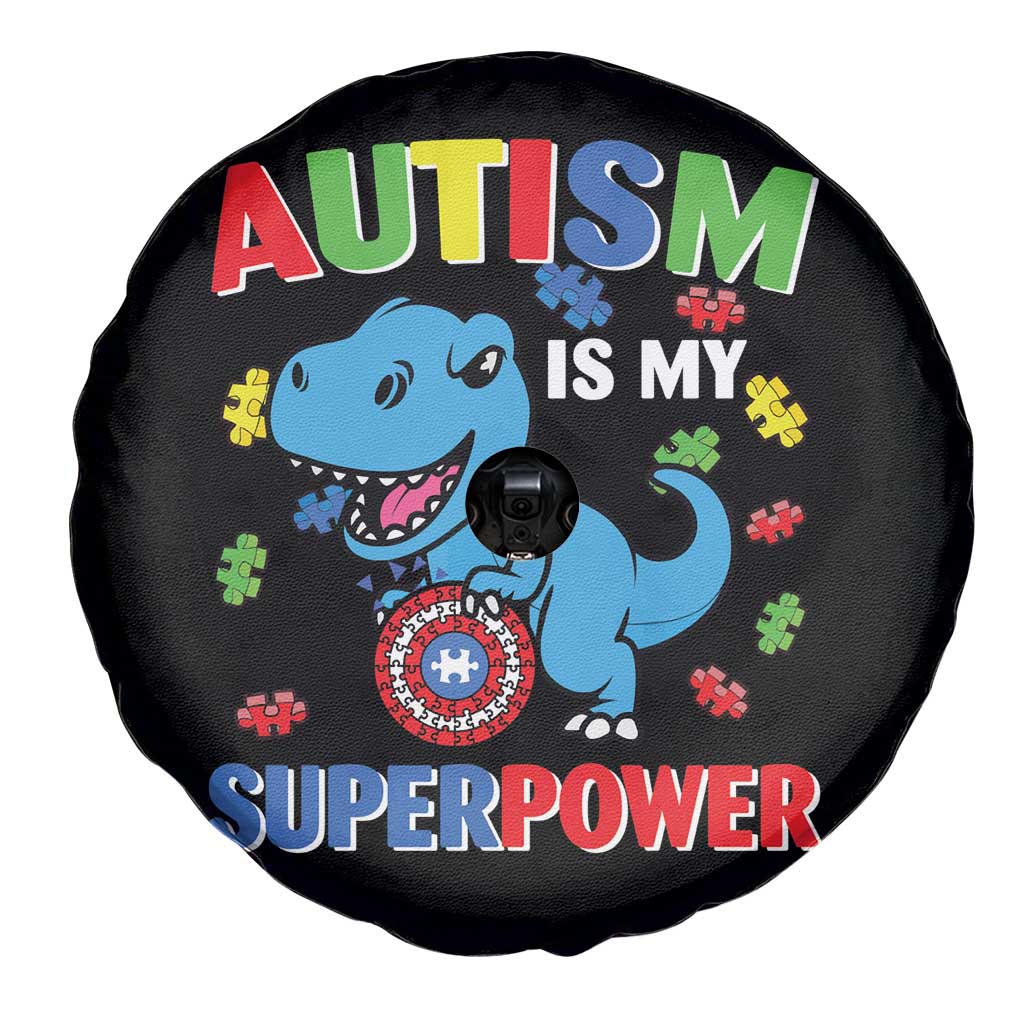 Autism Awareness Is My Superpower Spare Tire Cover Cute Dinosaur Dino Kids Boys