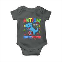 Autism Awareness Is My Superpower Baby Onesie Cute Dinosaur Dino Kids Boys