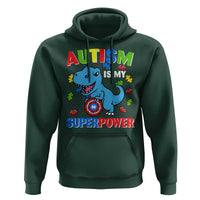 Autism Awareness Is My Superpower Hoodie Cute Dinosaur Dino Kids Boys
