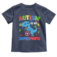 Autism Awareness Is My Superpower Toddler T Shirt Cute Dinosaur Dino Kids Boys