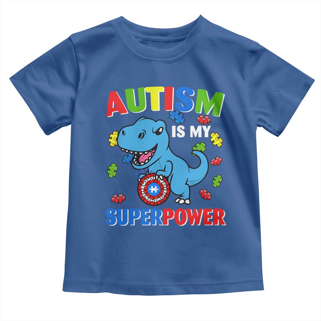 Autism Awareness Is My Superpower Toddler T Shirt Cute Dinosaur Dino Kids Boys