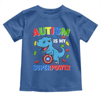 Autism Awareness Is My Superpower Toddler T Shirt Cute Dinosaur Dino Kids Boys