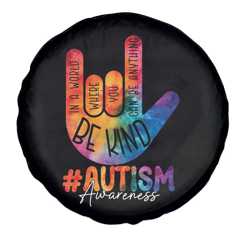 Be Kind ASL Autism Awareness Spare Tire Cover Love Sign Language Hand Tie Dye