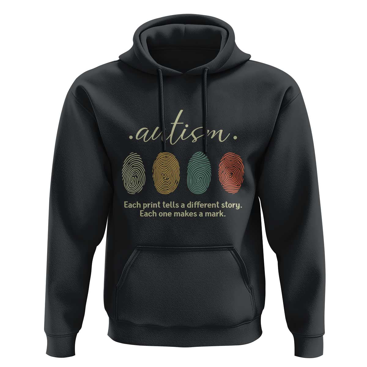 Retro Fingerprint Autism Awareness Hoodie Each Print Tells A Different Story