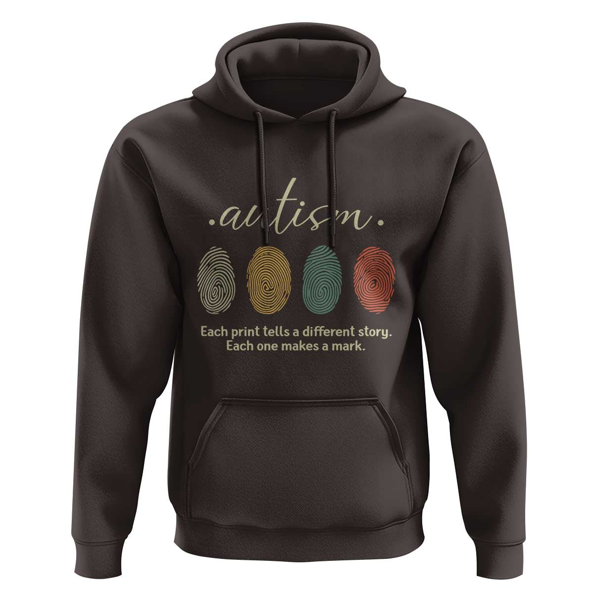 Retro Fingerprint Autism Awareness Hoodie Each Print Tells A Different Story