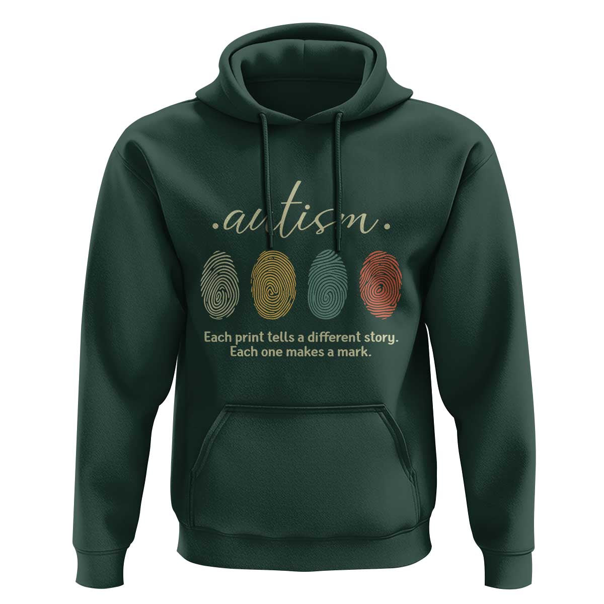 Retro Fingerprint Autism Awareness Hoodie Each Print Tells A Different Story
